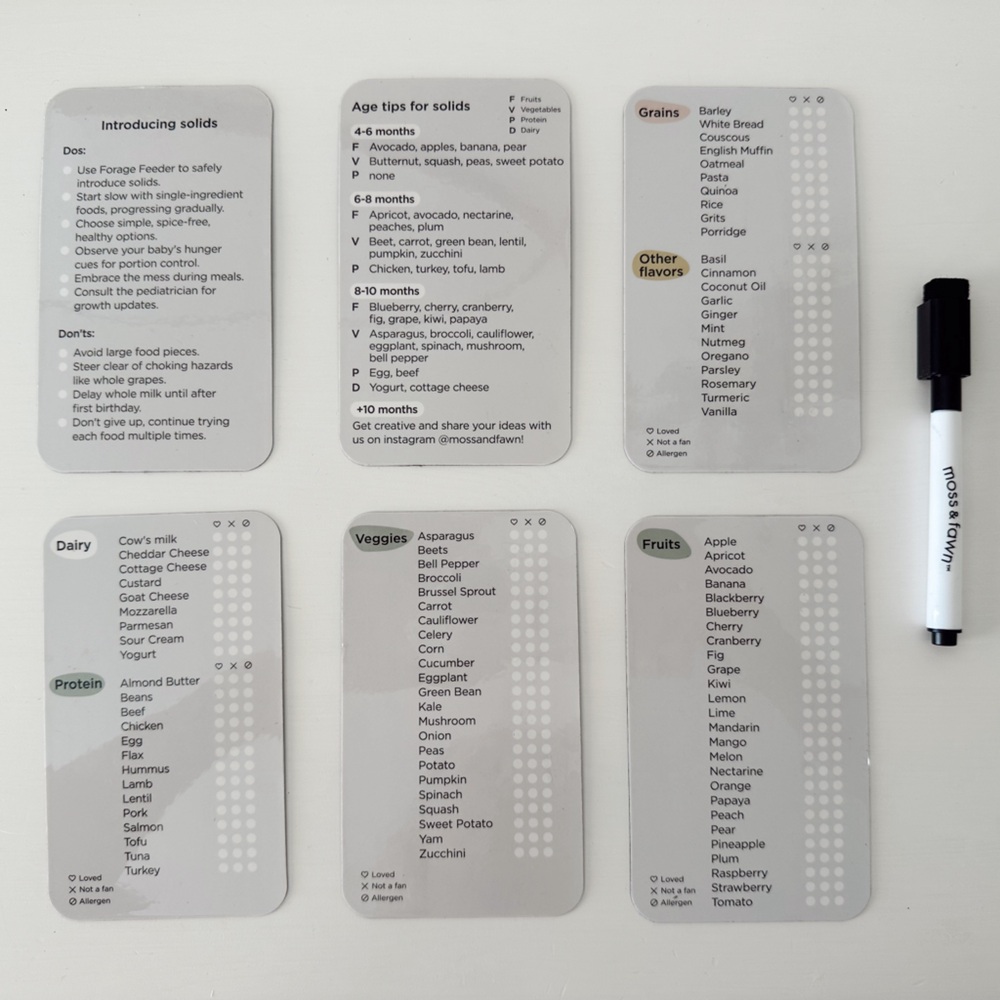 Moss & Fawn Food Milestones Magnets